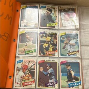 Collectors Cards Vintage Baseball Card Binder Sleeve - Orange